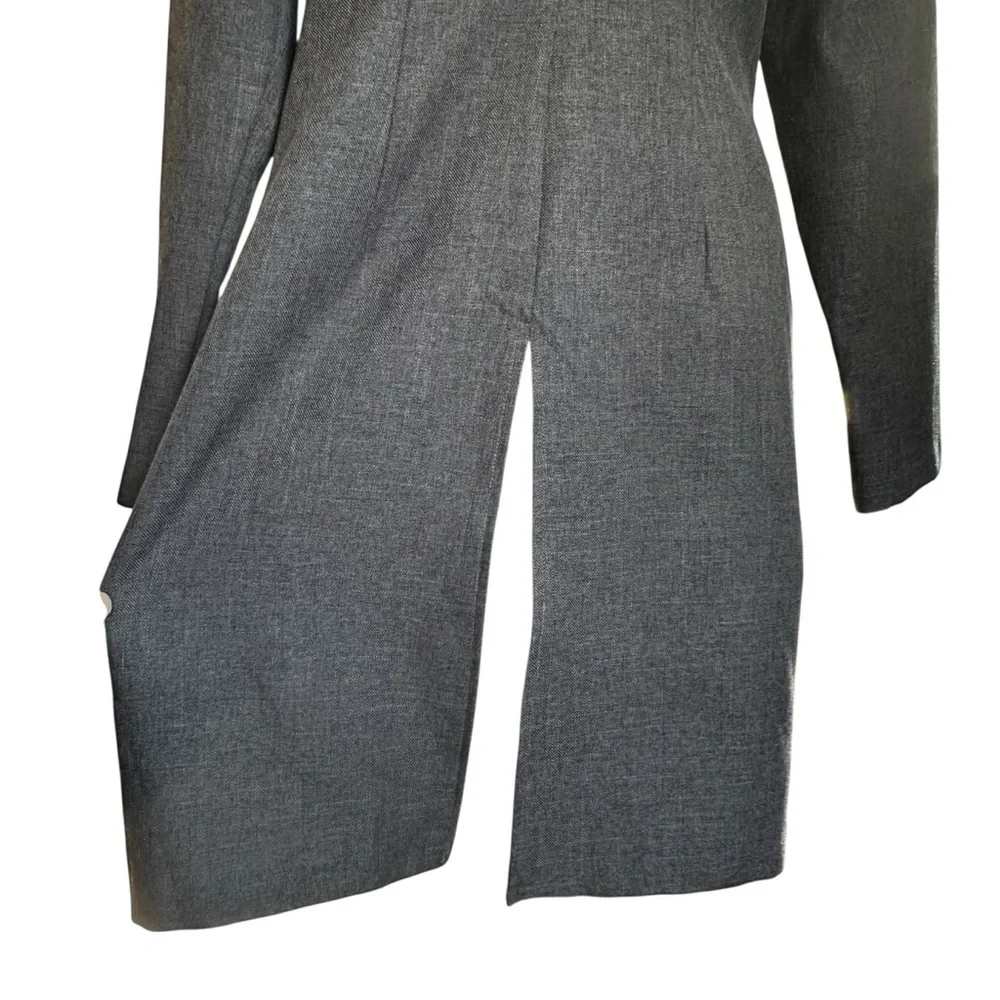 Vintage Ultra Dress New York Gray Blazer Velvet Collar 10 | Academia Office Chic